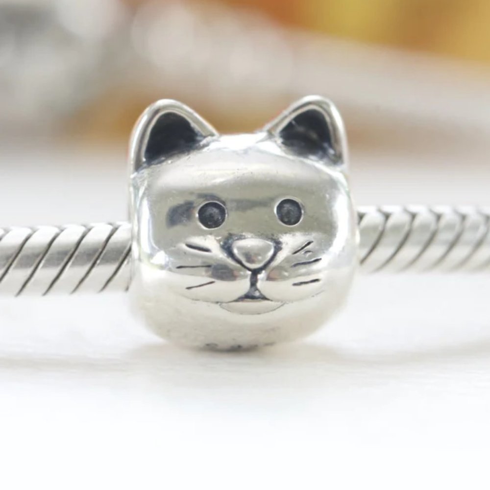 Pandora Curious Cat Charm Silver ALE S925 Cute Animal Jewelry 791706